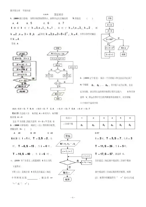高中数学必修3算法初步高考题