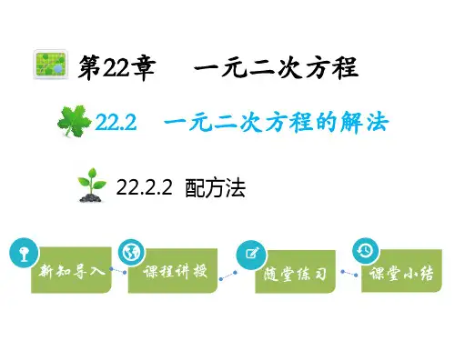 华师版九年级上册数学教学课件 第22章 一元二次方程 配方法