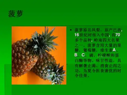 食品营养学——菠萝