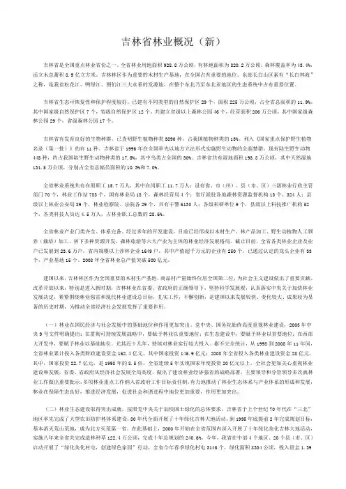 吉林省森林概况