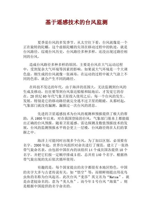 基于遥感技术的台风监测