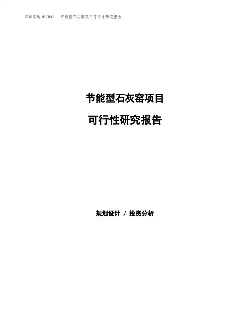2020年节能型石灰窑项目可行性研究报告