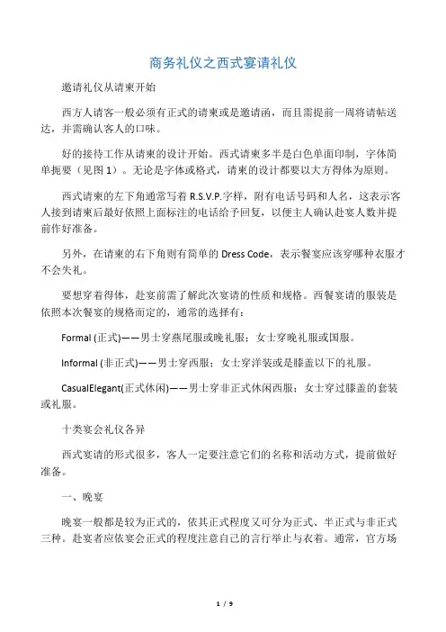 商务礼仪之西式宴请礼仪