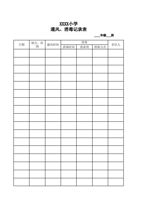 通风、消毒记录表