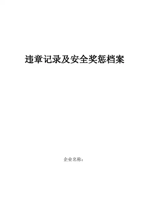 违章记录及安全奖惩档案