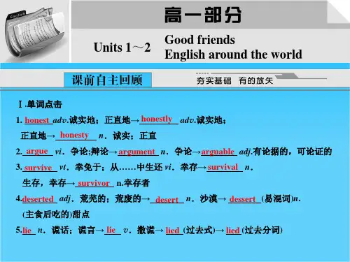 创新设计高考英语(大纲版)总复习(课件)Units 1～2