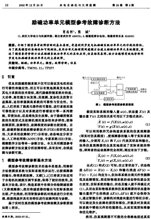 励磁功率单元模型参考故障诊断方法