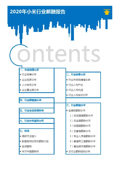 2020年小米行业薪酬报告(调查报告)