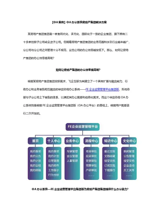 【OA案例】OA办公系统房地产集团解决方案