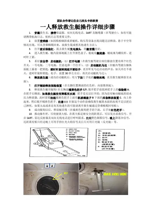 救生艇释放步骤