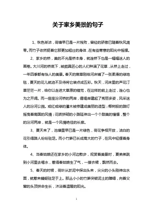 关于家乡美景的句子