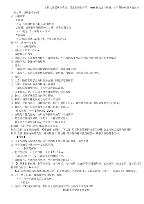 直肠肛管疾病