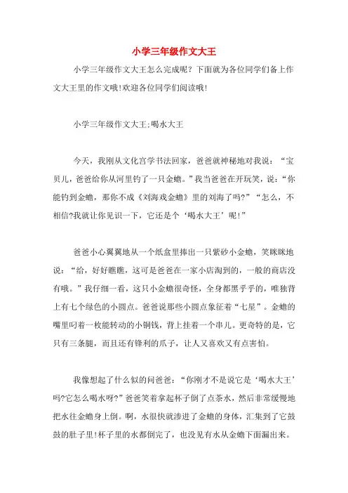 小学三年级作文大王