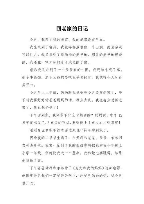 回老家的日记
