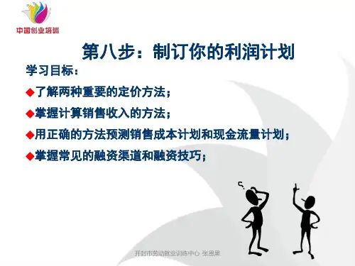 8:制订你的利润计划