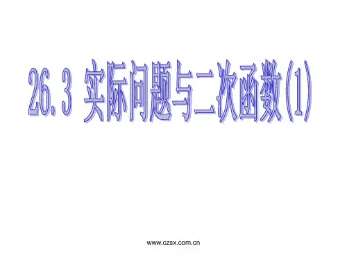 26.3.1实际问题与二次函数