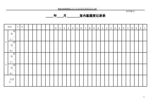 实验室温湿度记录表 2