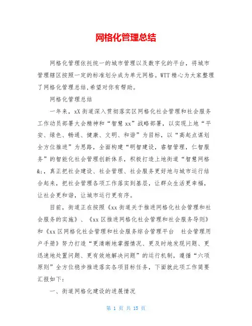 网格化管理总结