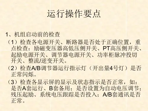 励磁设备运行操作及常见故障