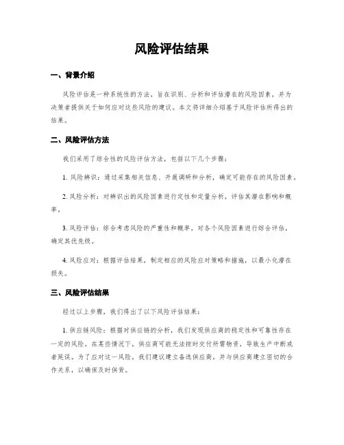 风险评估结果