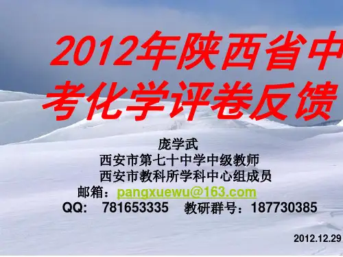 2013年陕西省中考化学研讨会资料(一)