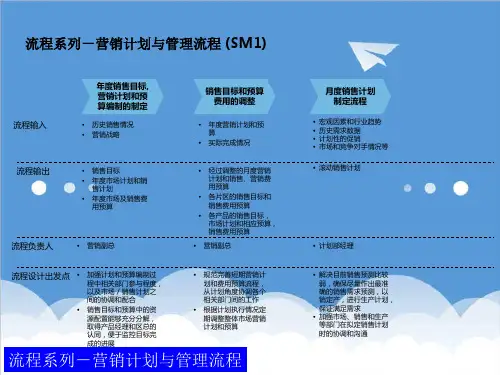 流程管理-流程系列营销计划与管理流程 精品
