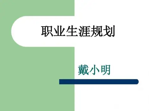 职业生涯规划课件4