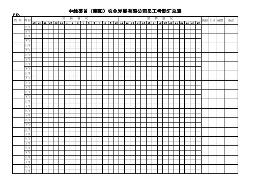 员工考勤汇总表