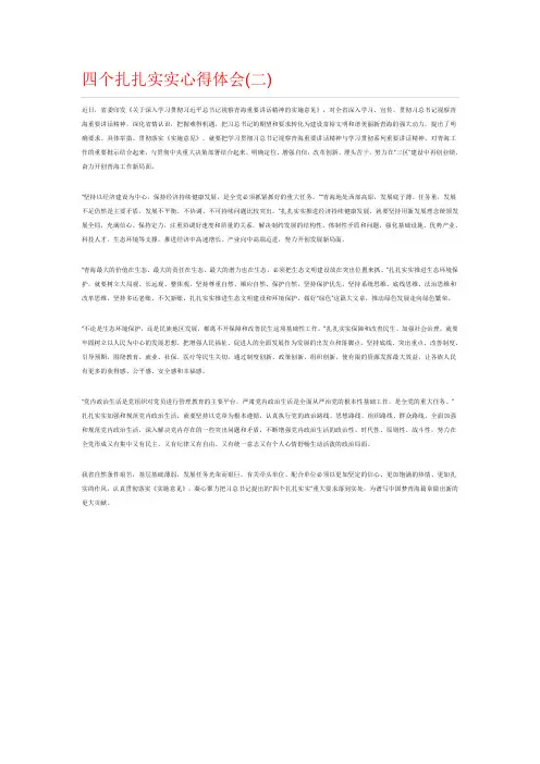 四个扎扎实实心得体会