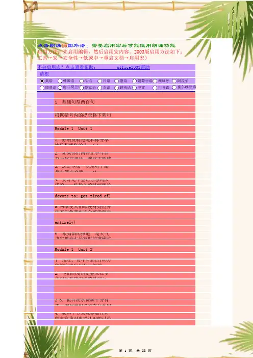 高中英语基础句型200句(人教版英语必修1至必修5句子翻译练习答案) 2