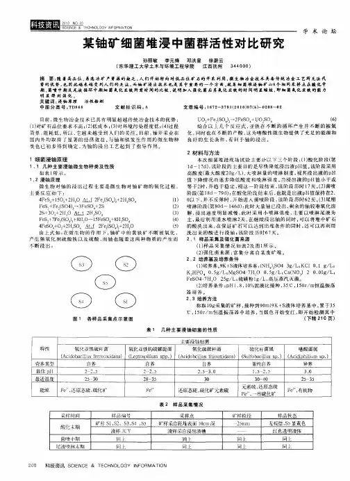 某铀矿细菌堆浸中菌群活性对比研究