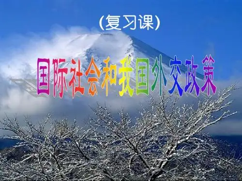 (复习课)国际社会和我国的外交关系精品课件