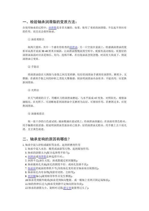 轴承相关检验方法