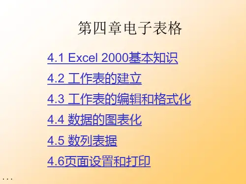 电子表格的基本知识培训课程