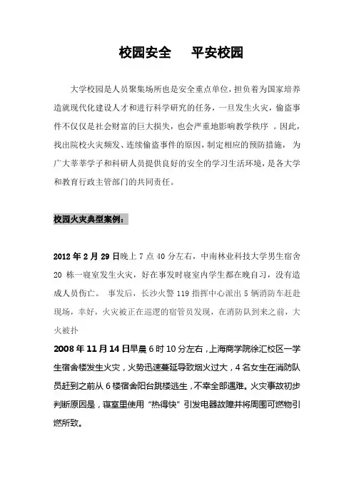 校园安全   平安校园  案例