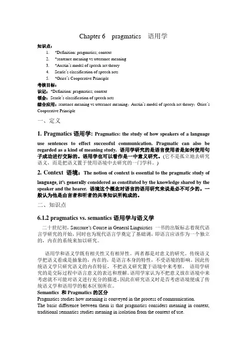 新版简明英语语言学 Chapter 6  pragmatics  语用学 2