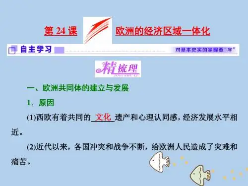 2017-2018学年高中历史 第五单元 经济全球化的趋势 第24课 欧洲的经济区域一体化课件 岳麓版必修2