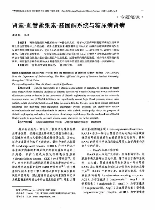 肾素-血管紧张素-醛固酮系统与糖尿病肾病