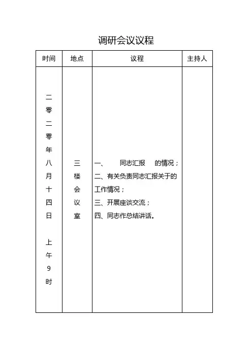 调研议程