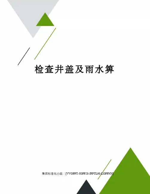 检查井盖及雨水箅