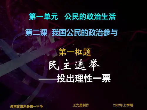 高中政治民主选举：投出理性一票课件必修2.ppt