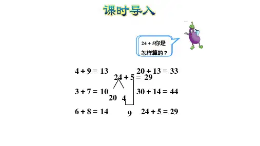 最新苏教版 一年级数学下册 两位数加一位数(进位)课件
