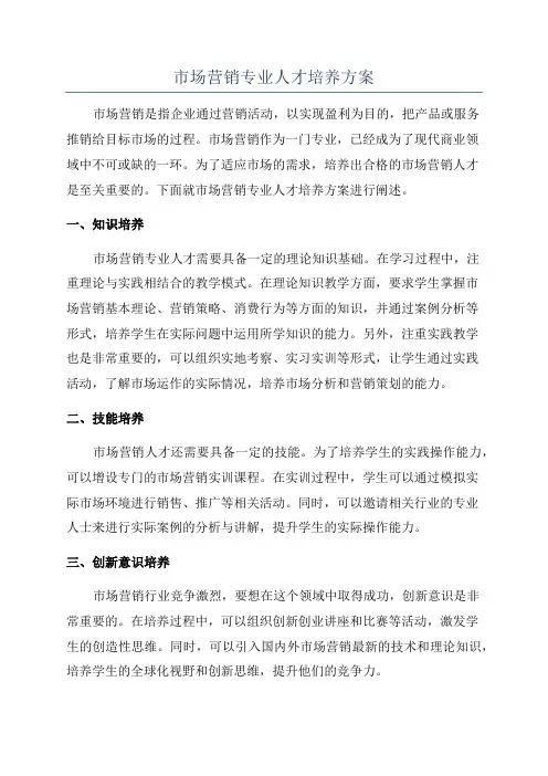 市场营销专业人才培养方案 2