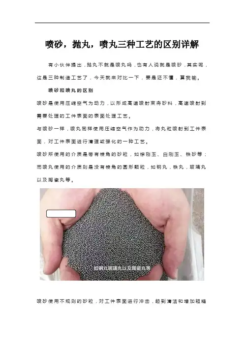 喷砂,抛丸,喷丸三种工艺的区别详解