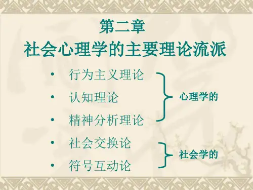 02社会心理学理论流派