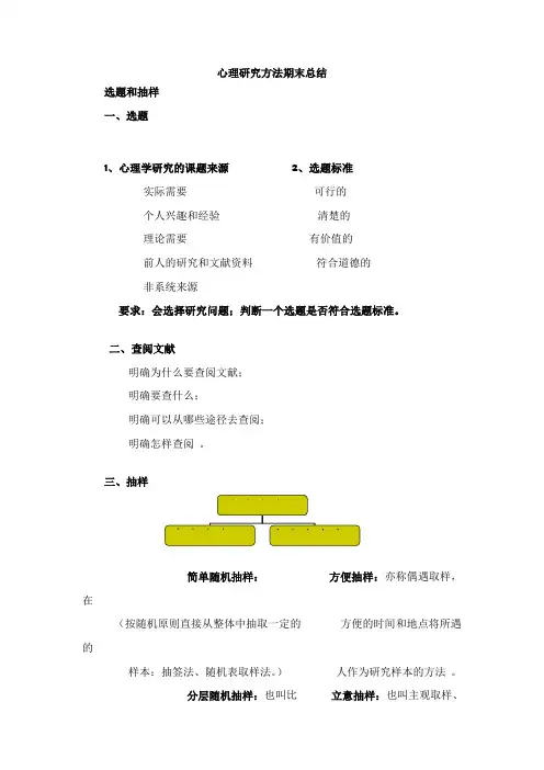 心理学研究方法总结