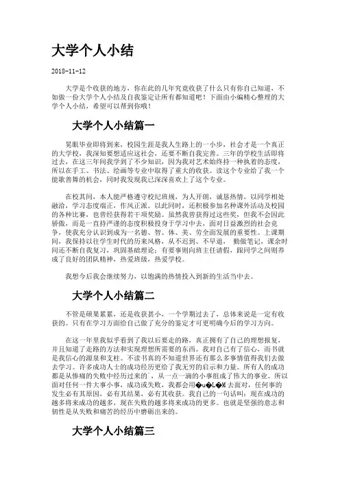 大学个人小结.