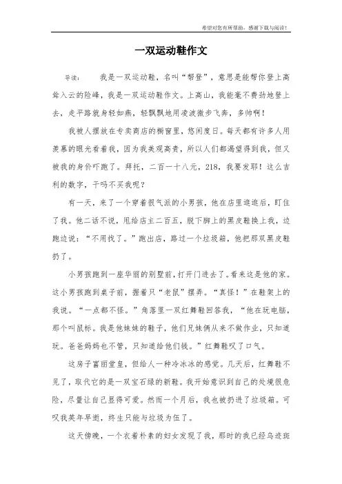一双运动鞋作文