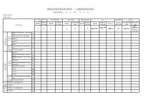 增值税申报表2016(适用一般纳税人表全)