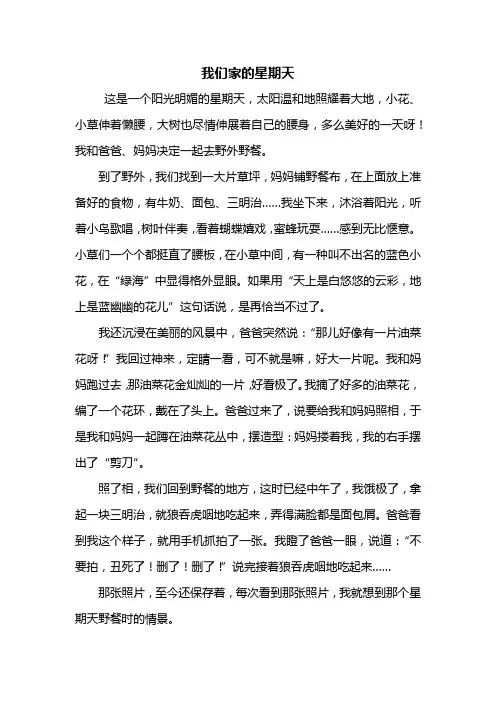 六年级作文：我们家的星期天作文500字